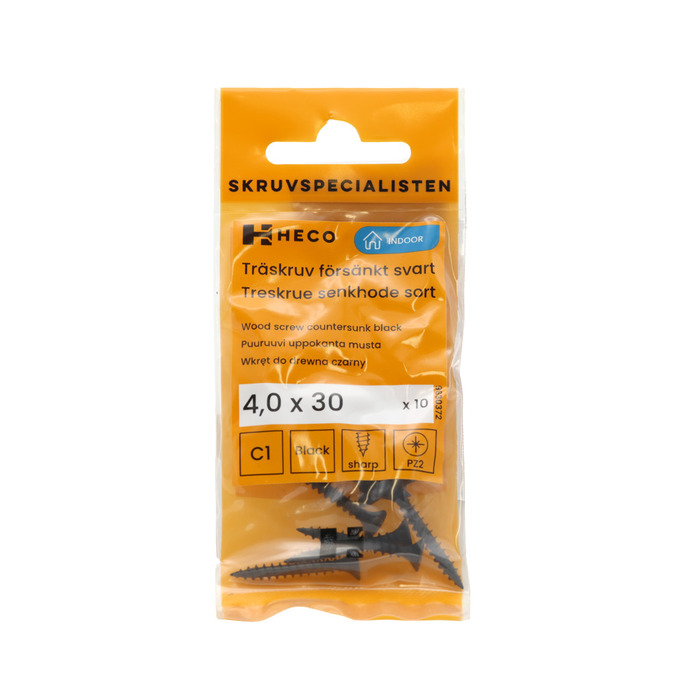 Träskruv TFX 4,0 x 30 mm Svart 10-pack Heco